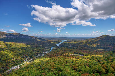 Mountain Rights Managed Images - Lake Lure North Carolina - From Chimney Rock 6 Royalty-Free Image by Steve Rich