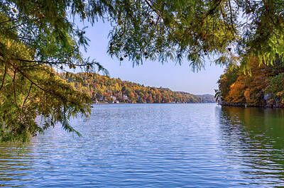 Mountain Royalty-Free and Rights-Managed Images - Lake Lure North Carolina - From Morse Park Garden by Steve Rich