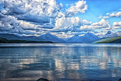 Black And White Rock And Roll Photographs - Lake McDonald Glacier National Park by Gestalt Imagery