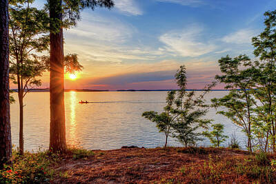 Transportation Royalty-Free and Rights-Managed Images - Lake Thurmond - Clarks Hill at Sunset 5 by Steve Rich
