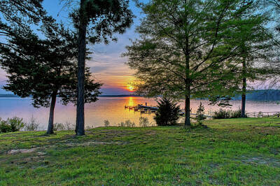 Landscapes Royalty-Free and Rights-Managed Images - Lake Thurmond - Plum Branch Yacht Club - Sunset by Steve Rich
