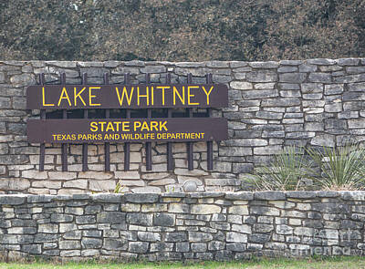 Woodland Animals - Lake Whitney State Park sign in Texas  by Norm Lane