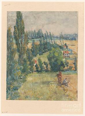 Giuseppe Cristiano Royalty Free Images - Landscape with a resting farmer with a horse, Martinus van Andringa, 1874 - 1918 Royalty-Free Image by Shop Ability