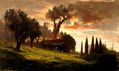 Landscapes Royalty-Free and Rights-Managed Images - Landscapes of Tuscany, 03 by AM FineArtPrints