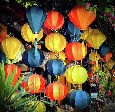 Vintage Playing Cards - Lanterns of Hoi An by Rebecca Herranen