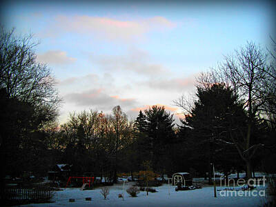 Frank J Casella Royalty-Free and Rights-Managed Images - Late Autumn Snowy Sunrise by Frank J Casella