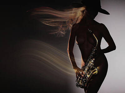 Jazz Photo Royalty Free Images - Late Night Sax Royalty-Free Image by Dario Impini