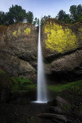 Green Grass Royalty Free Images - Latourell Falls - Waterfall in Columbia River Gorge Oregon Royalty-Free Image by Southern Plains Photography