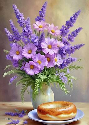 Florals Digital Art - Lavender Daisies  by James Eye
