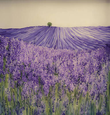 Spot Of Tea - Lavender field landscape by Gali Gilor