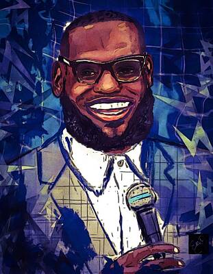 Athletes Mixed Media - LeBron James Suited Up 1 by Eileen Backman