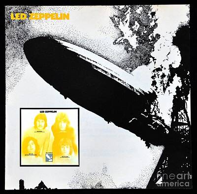 Rock And Roll Photos - Led Zeppelin one album cover and band members  by David Lee Thompson