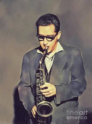 Music Painting Rights Managed Images - Lee Konitz, Music Legend Royalty-Free Image by Esoterica Art Agency