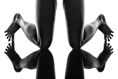 Nudes Royalty-Free and Rights-Managed Images - Legs and feet reflections by Johan Swanepoel