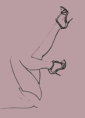 Lucille Ball - Legs - Line Drawing Parisien by Marianna Mills