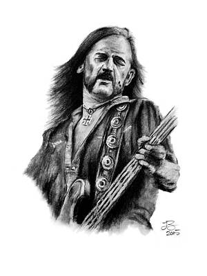 Rock And Roll Drawings - Lemmy by Tim Brandt