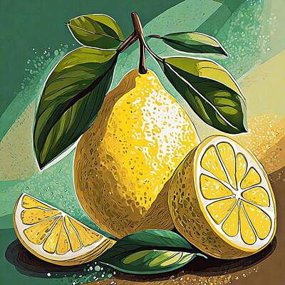 Food And Beverage Royalty-Free and Rights-Managed Images - Lemonart by Elizabeth Mix