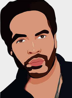 Celebrities Digital Art - Lenny Kravitz Cartoon Portrait 2 by Ahmad Nusyirwan