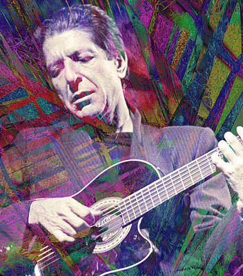 Musician Mixed Media Rights Managed Images - Leonard Cohen Royalty-Free Image by Rob Hemphill