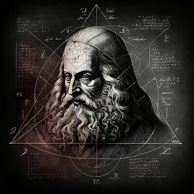 Fantasy Digital Art - Leonardo da Vinci by Robert Knight