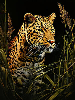 Digital Art Royalty Free Images - Leopard Royalty-Free Image by Manjik Pictures