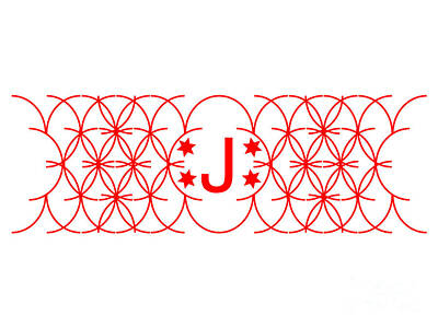 Science Collection - Letter J within a Celtic Red Design prrj  by Douglas Brown