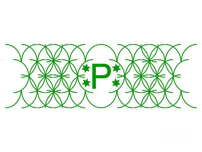 Digital Art Royalty Free Images - Letter P within a Celtic Green Design prgp  Royalty-Free Image by Douglas Brown