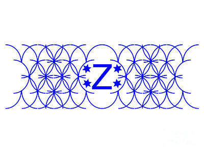 Colorful Abstract Animals - Letter Z within a Celtic Blue Design prbz  by Douglas Brown