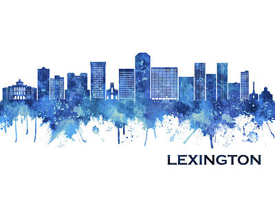 Brilliant Ocean Wave Photography Rights Managed Images - Lexington Kentucky Skyline Blue Royalty-Free Image by NextWay Art