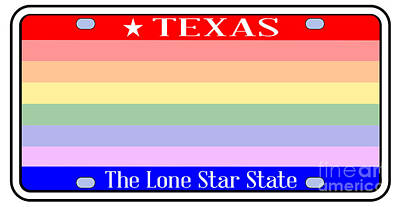 Botanical Farmhouse Royalty Free Images - LGBT Flag Texas State License Plate Royalty-Free Image by Bigalbaloo Stock