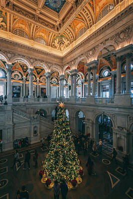 Mother And Child Paintings - Library of Congress Christmas Tree 01 by Jon Bilous