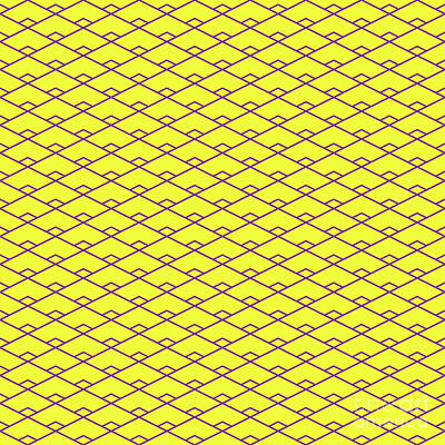 Royalty-Free and Rights-Managed Images - Light Diamond Grid With Inset Pattern in Sunny Yellow And Iris Purple n.2977 by Holy Rock Design