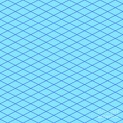 Royalty-Free and Rights-Managed Images - Light Diamond Japanese Hishi Pattern in Day Sky And Azul Blue n.2474 by Holy Rock Design
