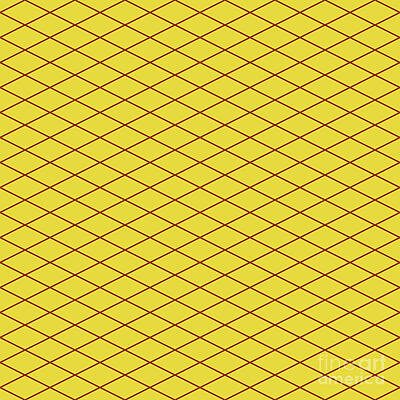 Royalty-Free and Rights-Managed Images - Light Diamond Japanese Hishi Pattern in Golden Yellow And Chestnut Brown n.2301 by Holy Rock Design