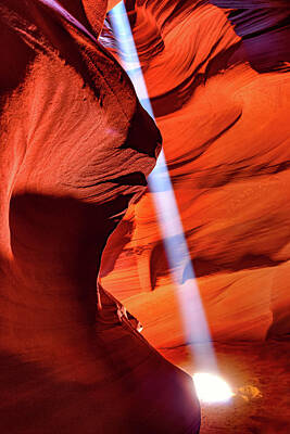 Abstract Landscape Photos - Light Into The Heart of Antelope Canyon by Gregory Ballos