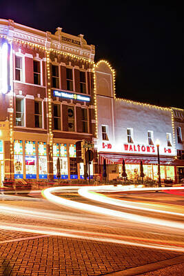 Landscapes Kadek Susanto Royalty Free Images - Light Trails Along Main And Central - Bentonville Arkansas Royalty-Free Image by Gregory Ballos