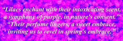 Abstract Flowers Royalty Free Images - Lilac Botanical Quote  Royalty-Free Image by Douglas Brown