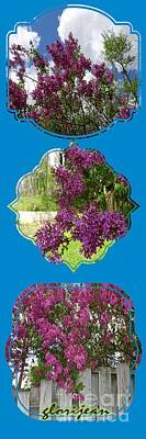 Floral Photos - Lilac Sky Triptych Wide Vertical  by GJ Glorijean