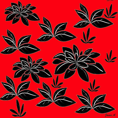Lilies Digital Art - Lilies Red by Jasen Agov