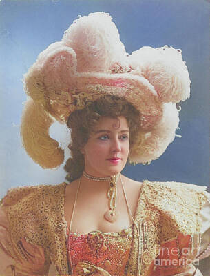 Chocolate Lover - Lillian Russell, famous actrice and singer in 1898 in color by Patricia Hofmeester