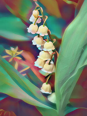 Lilies Mixed Media Rights Managed Images - Lilly Of The Valley Royalty-Free Image by Ann Powell