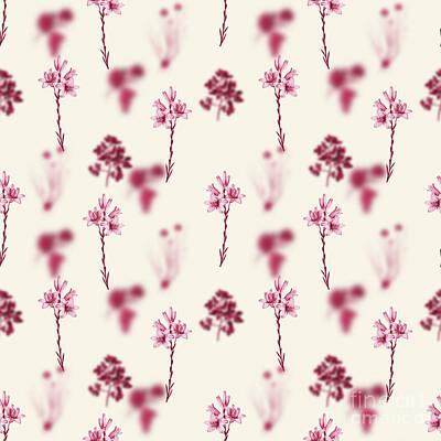 Lilies Mixed Media -  Lily Botanical Seamless Pattern in Viva Magenta n.0195 by Holy Rock Design