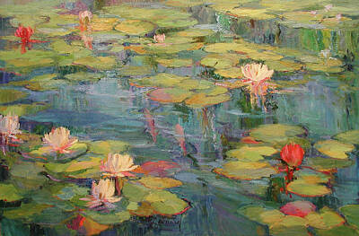 Lilies Royalty-Free and Rights-Managed Images - Lily Pond by Diane Leonard