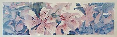 Lilies Royalty Free Images - Lily Watercolor 1979 Royalty-Free Image by Wendy Wu