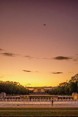 Politicians Photo Royalty Free Images - Lincoln Memorial Mall at Dusk Royalty-Free Image by Craig David Morrison