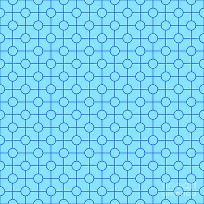 Royalty-Free and Rights-Managed Images - Line Grid With Circle Dots Pattern in Day Sky And Azul Blue n.1917 by Holy Rock Design