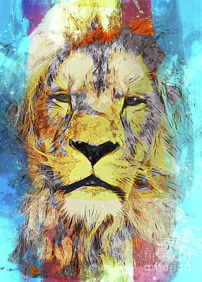 Animals Mixed Media - Lion Art #lion #animals by Justyna Jaszke JBJart