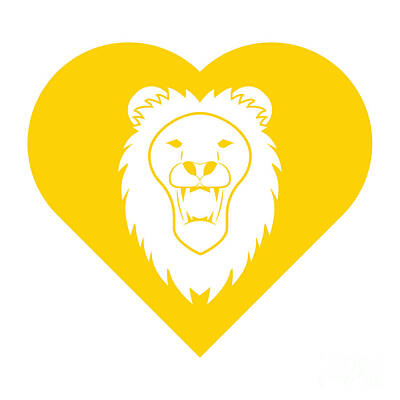 Animals Digital Art - Lion Cares Yellow by College Mascot Designs