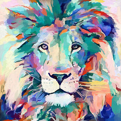Recently Sold - Animals Mixed Media - Lion Lion by Ann Leech