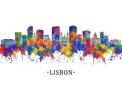 City Scenes Mixed Media Rights Managed Images - Lisbon Portugal Royalty-Free Image by NextWay Art